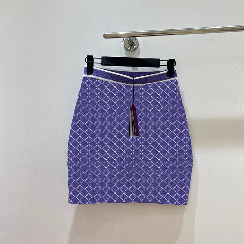 Jupe Courte Sexy d'Été 2026 pour Femme – Confortable et Polyvalente, en Maille Élégante à Carreaux