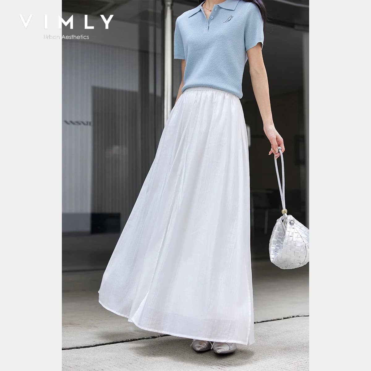 Jupe rétro en Lyocell VIMLY pour femme, nouvelle collection Printemps 2026, jupe parapluie fine et d