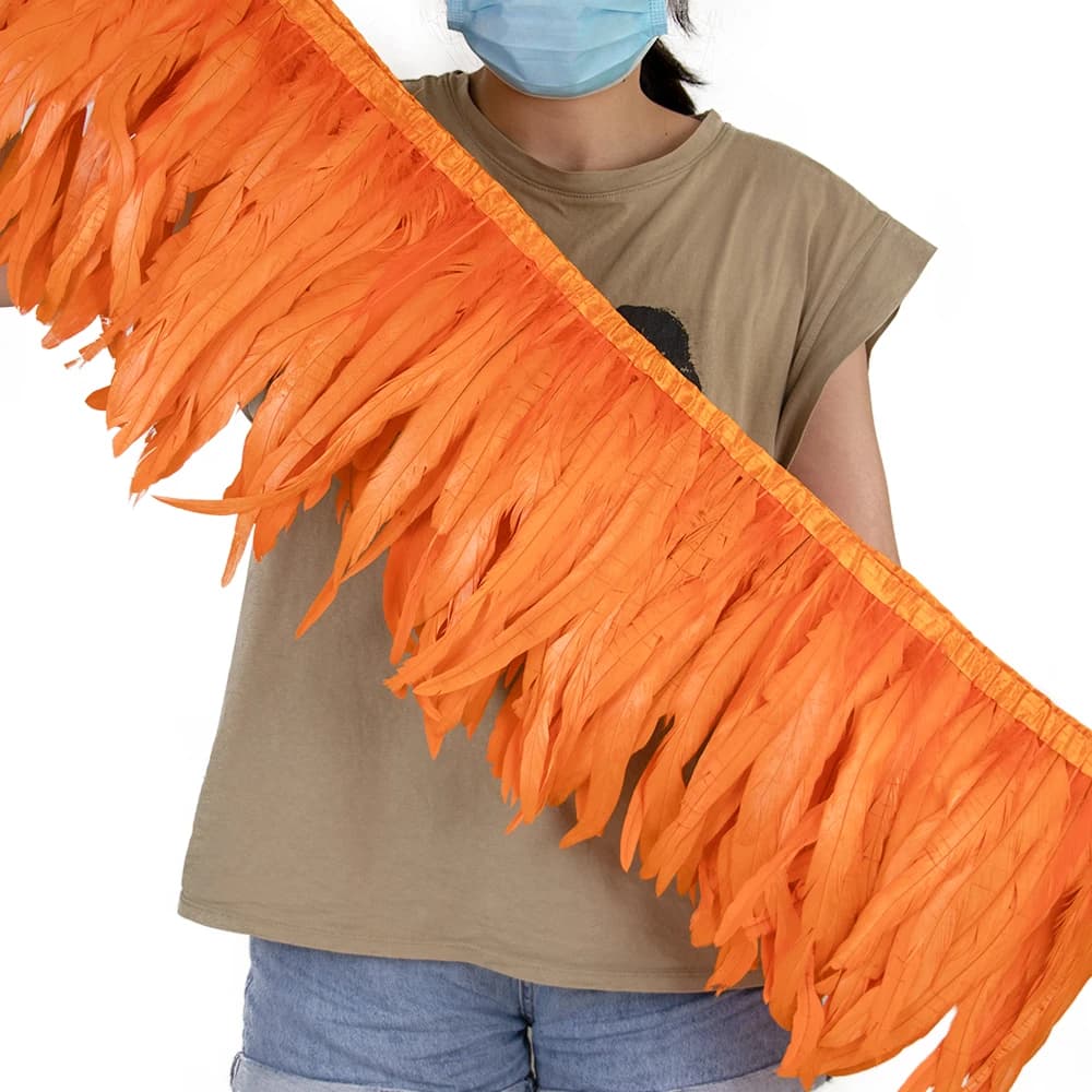 Plumes de queue de faisan de coq Orange 25-30cm, franges pour artisanat, vêtements de fête de carnav