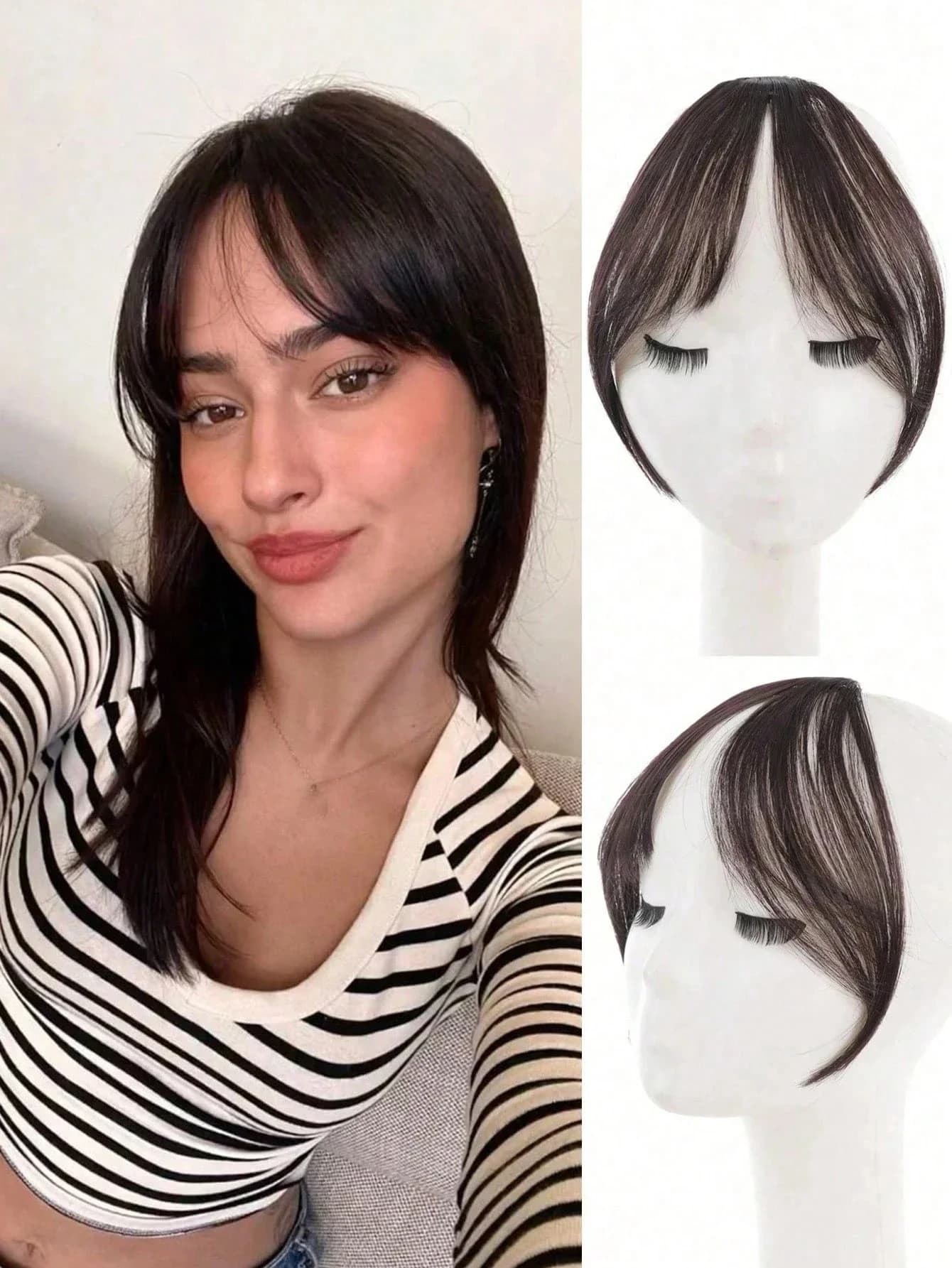 Synthèse perruque partie centrale frange Extensions de cheveux pince devant naturel sans couture fra
