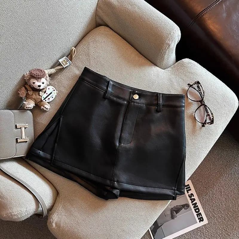 Vintage marron PU cuir jupes femme Sexy filles chaudes paquet hanche Mini jupe femmes automne hiver 