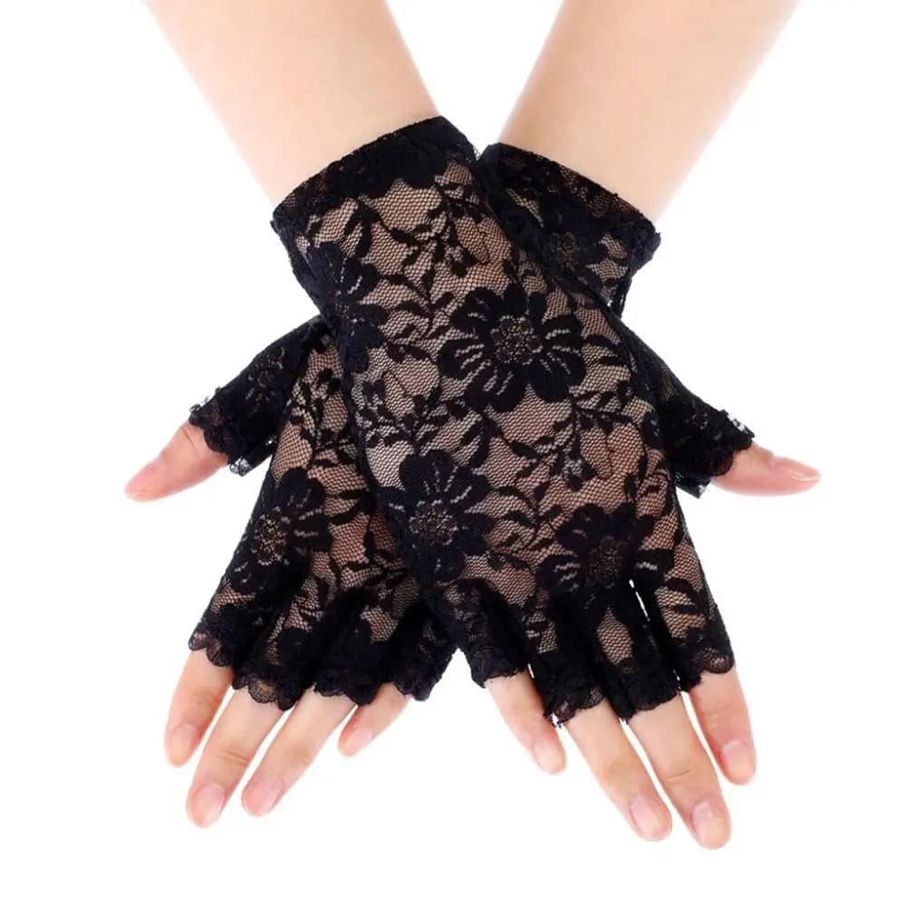 Mitaines de protection solaire, Mitaines longues sans doigts en dentelle, Gants de conduite, Gants d