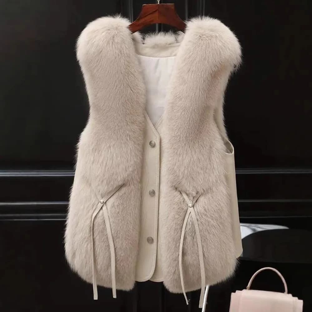 Gilet de fourrure gilet 2025 automne et hiver nouveau Style court à la mode veste décontractée et po