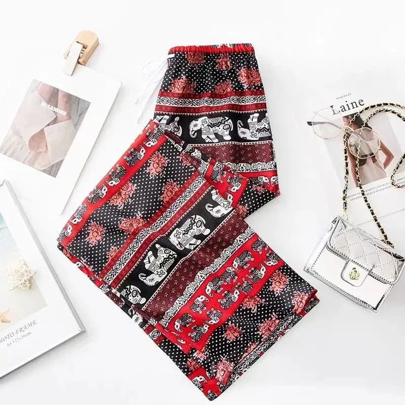 Pantalon à jambes larges en forme d'éléphant thaïlandais pour femme, taille haute, drapé, droit, amp
