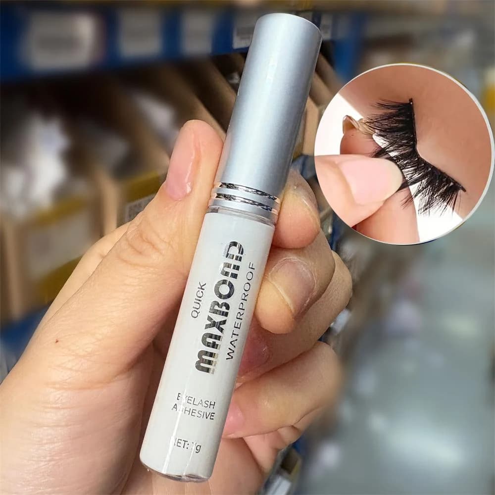 Colle à cils longue durée Super forte, 7G, imperméable, aspect naturel, Non irritante, applicateur à