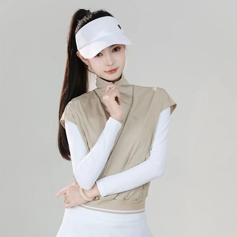 SG Golf femmes col à glissière chemise femmes faux deux pièces à manches longues T-shirt automne nou
