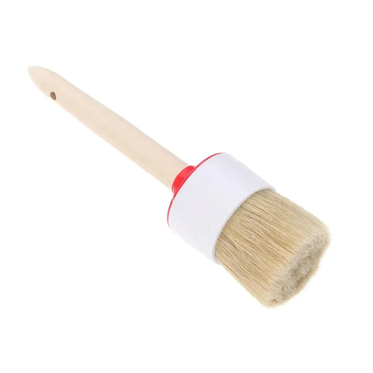 Brosse à cheveux de sanglier à tête ronde, manche en bois, outil de nettoyage à poils durables, lava