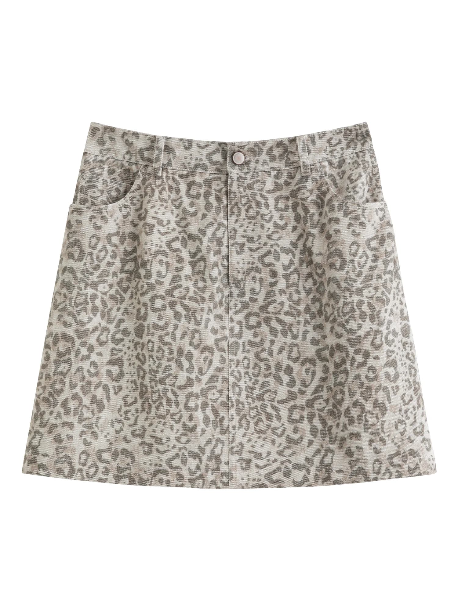 Jupe en jean imprimée léopard fumé DUSHU pour femme, nouvelle collection printemps 2026, élégante, t