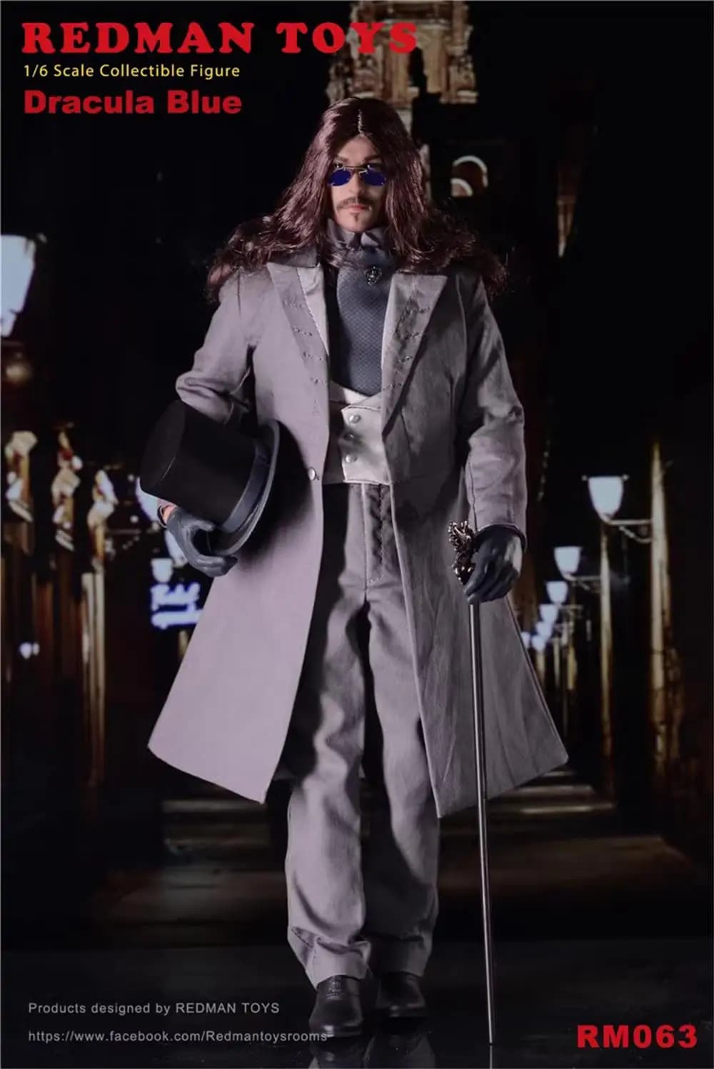 REDMAN TOYS-Ensemble Complet de Figurines d'Action Mobiles, Modèle Thom063, Version Bleue, Dracula, 