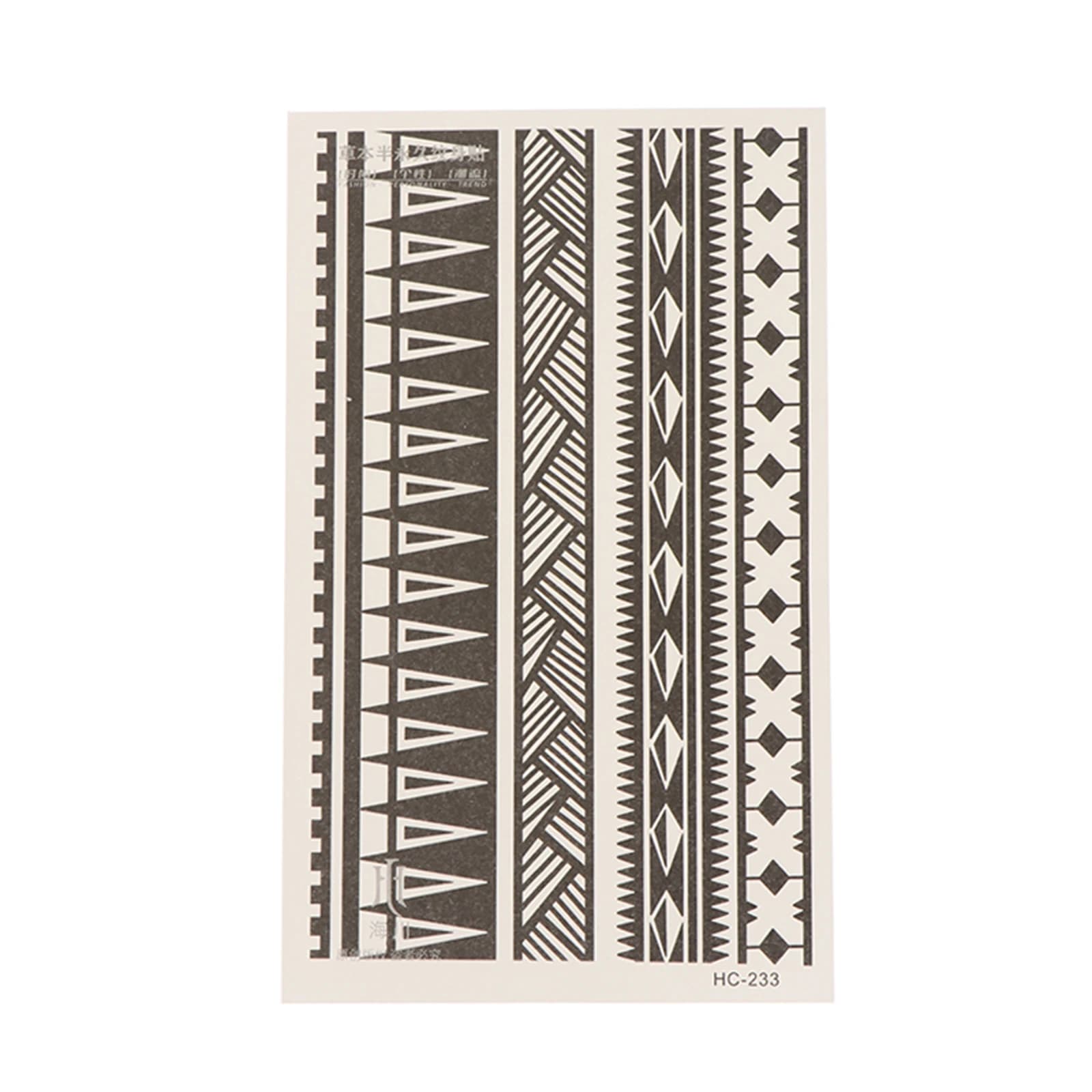 Bracelet à motifs géométriques, tatouage temporaire imperméable, durable pour 1 à 2 semaines, faux t