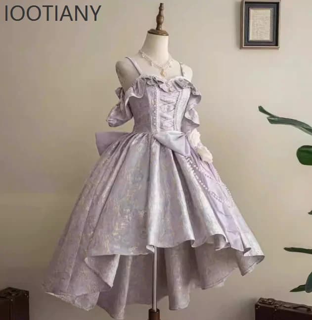 Robe de soirée Lolita de luxe, tenue de soirée de Banquet d'anniversaire, sans manches, bretelles, t