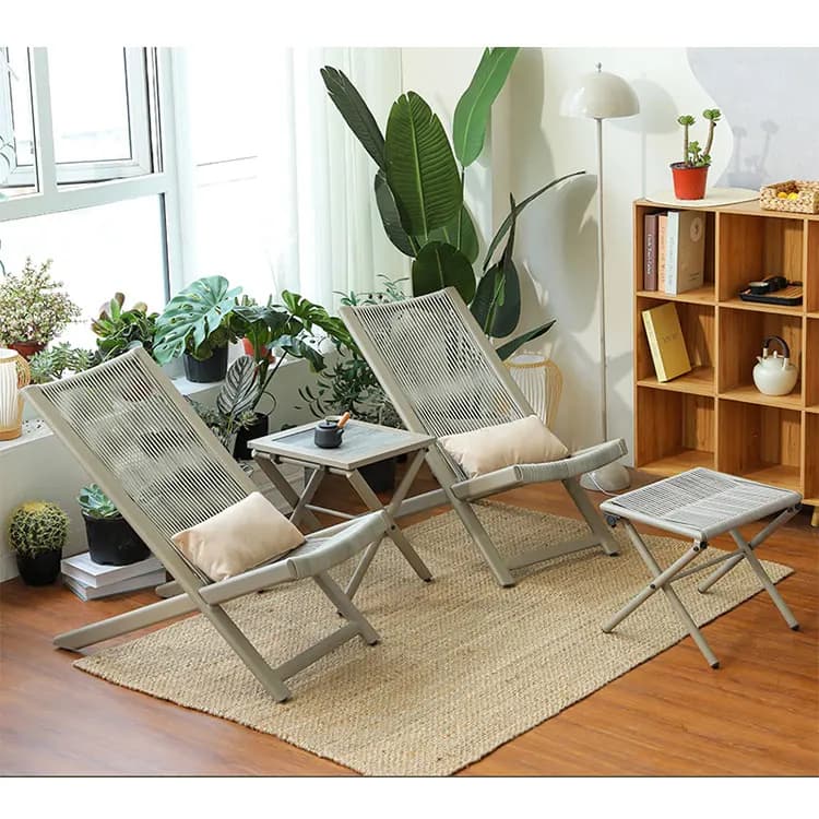 Meubles d'extérieur modernes, chaises en canne, chaises longues d'extérieur