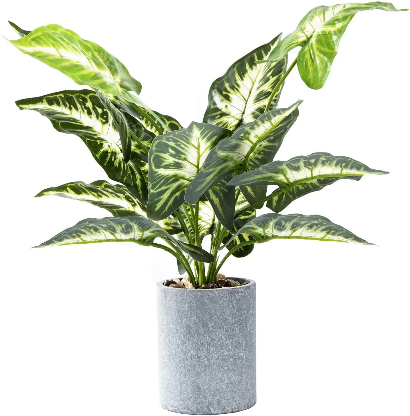 Plantes artificielles en forme de feuille verte en pot de 15 pouces, pour intérieur, maison, salon, 