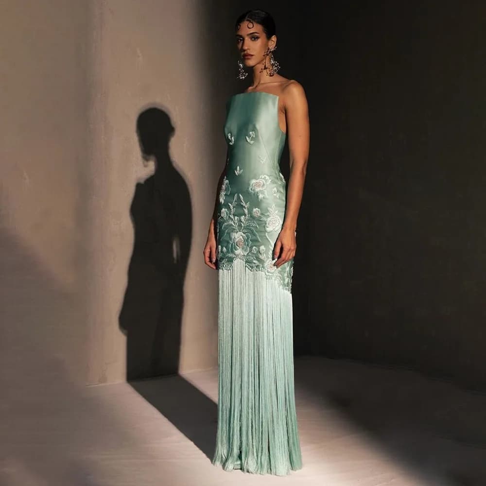 Robe De Bal élégante et exquise pour femmes, sans bretelles, sans manches, longue robe De Soirée bro