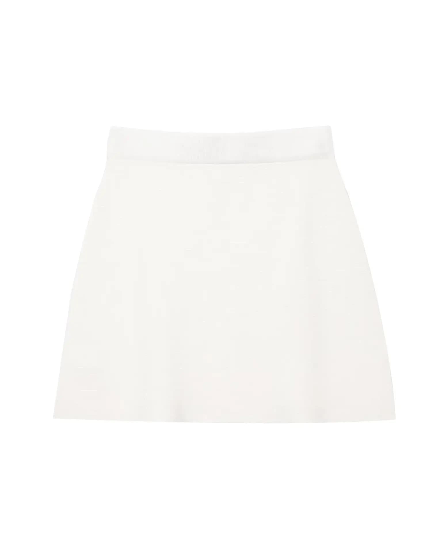 Ensemble jupe courte et haut tricoté à manches courtes pour femme, style urbain, couleur unie, avec 