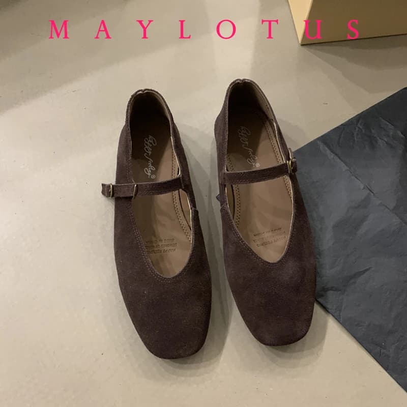 Chaussures plates de mode automne pour femmes, ballerines en cuir à bout rond, mocassins souples Mar