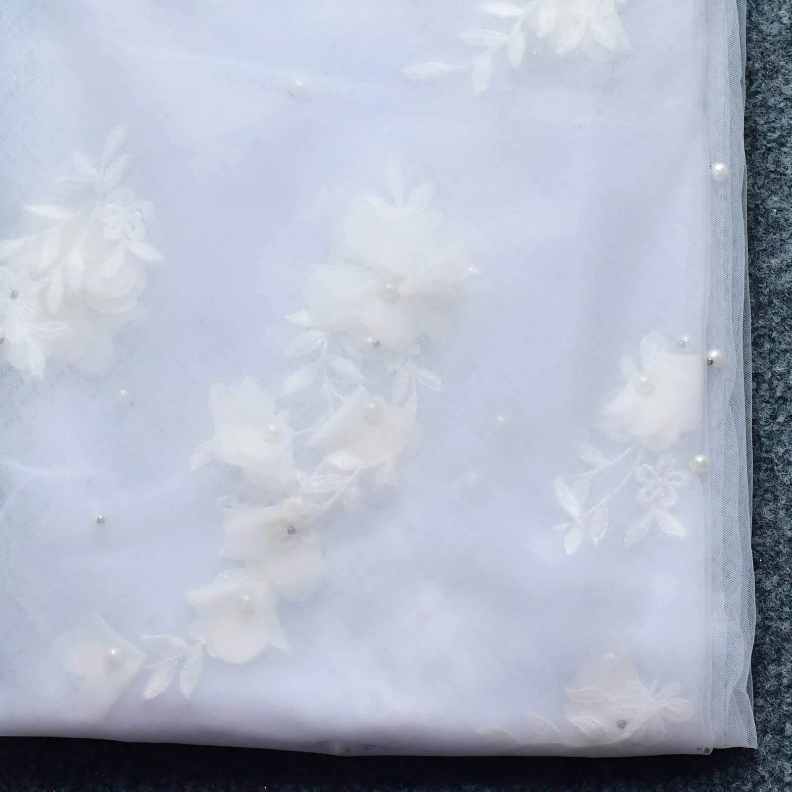 Voile de mariée élégant avec fleurs 3D, 1 mètre, court, accessoires pour robes de mariée, avec Voile