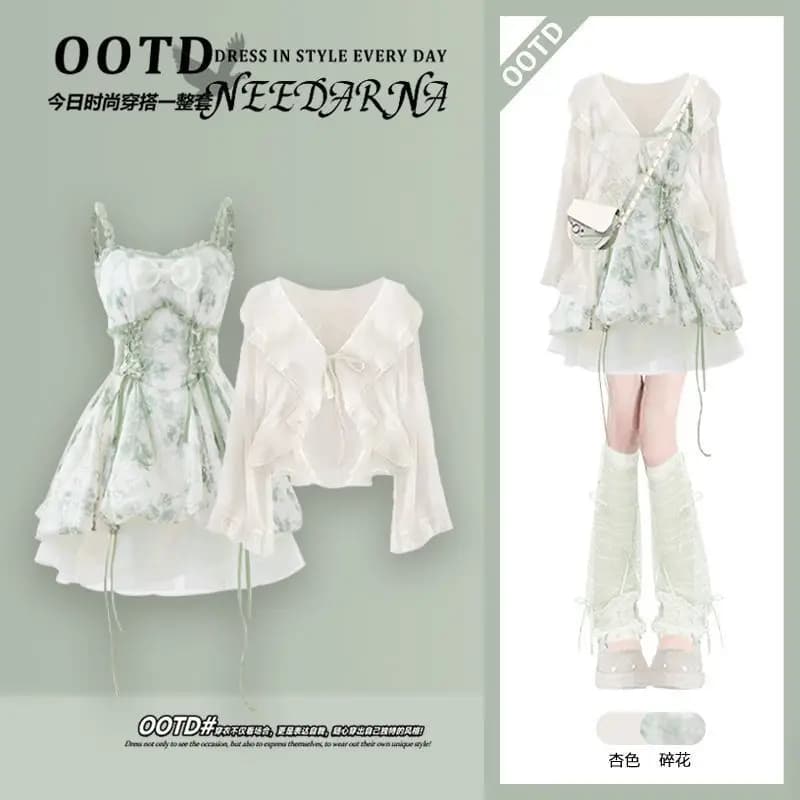 Jupe d'été costume décontracté femmes chemise à manches longues taille haute robe courte deux pièces