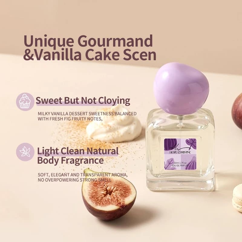 Parfum Doux Caramel Crème Vanille Figue, Notes de Gâteau Vanille Moelleux, Tenue Longue Durée, Haute