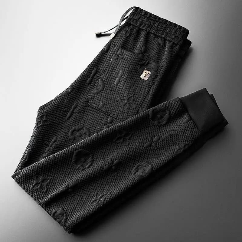 Pantalon jacquard haut de gamme pour hommes, coupe ajustée, nouveaux pieds attachés, pantalons de su