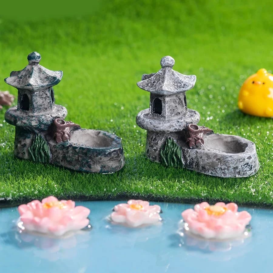 Bricolage plante succulente fée jardin artisanat eau étang tour décor Figurine Micro paysage ornemen