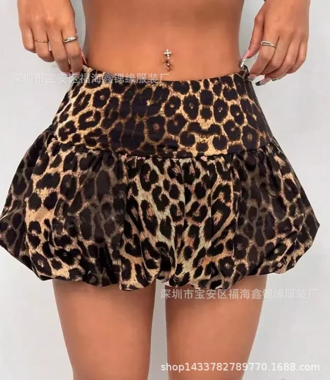 Femmes ourlet à volants froncé jupe courte bouffante taille élastique Patchwork plissé bulle Mini ju