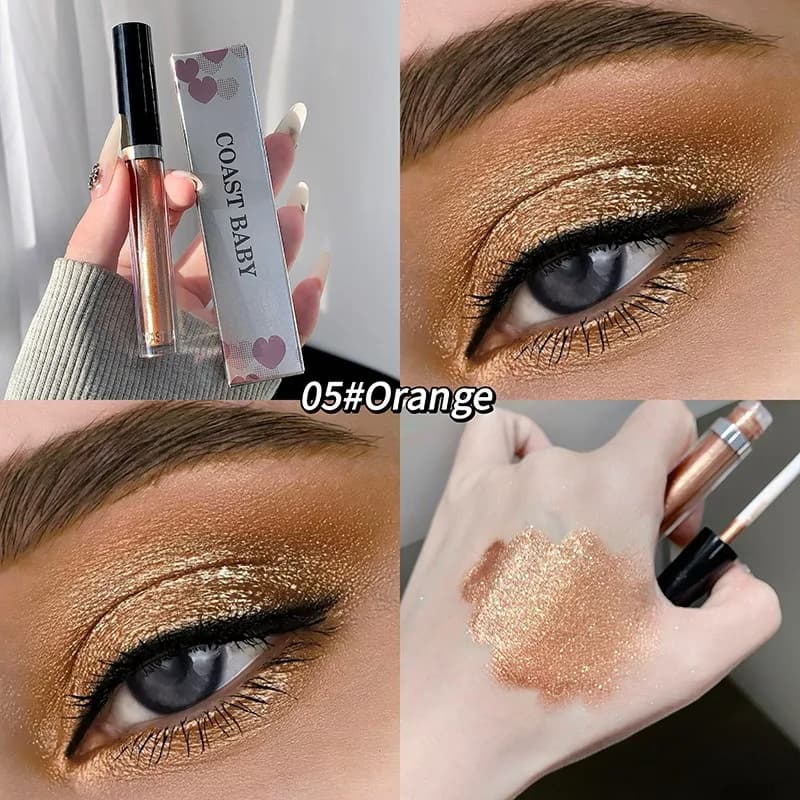 Fard à paupières liquide 12 couleurs, nacré, longue tenue, pailleté, waterproof, naturel, effet smok