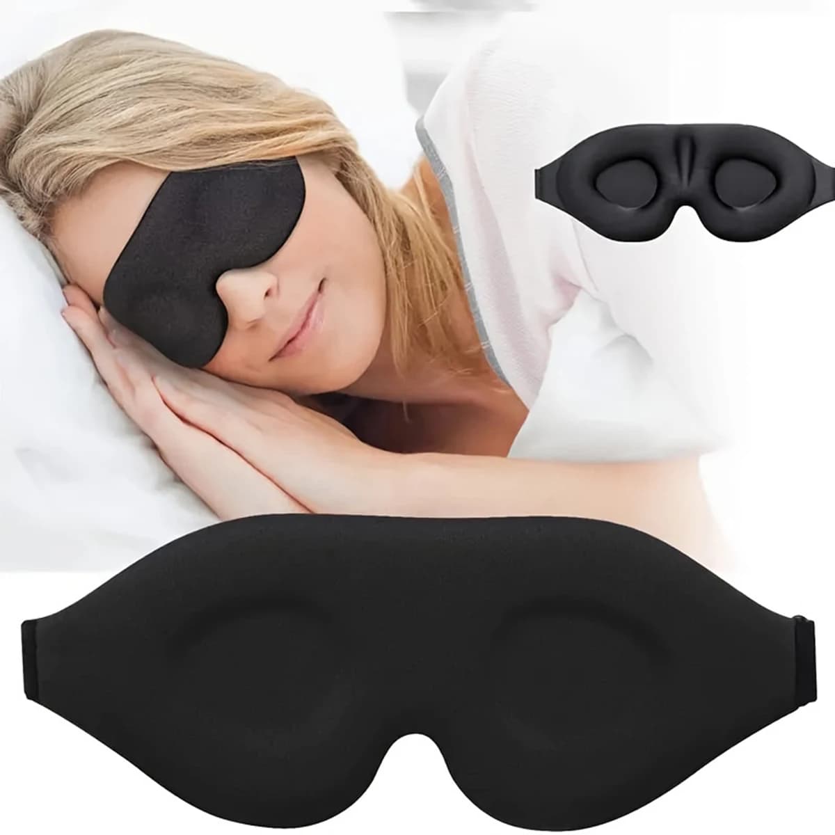 Masque de sommeil 3D profilé, cache-yeux concave moulé, masque de nuit bloquant la lumière pour femm
