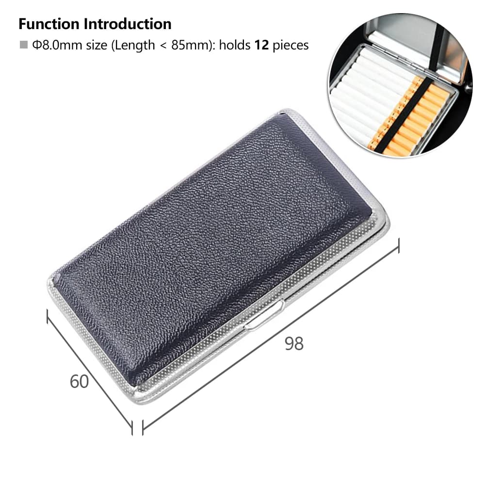 Etui à cigarettes smoker, boîtier en cuir classique et métal pour cigarette, cadeau pour homme, en 1