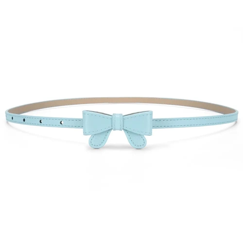 Nouvelle ceinture en cuir à nœud papillon, couleur unie, simple, fine, réglable, pour robes