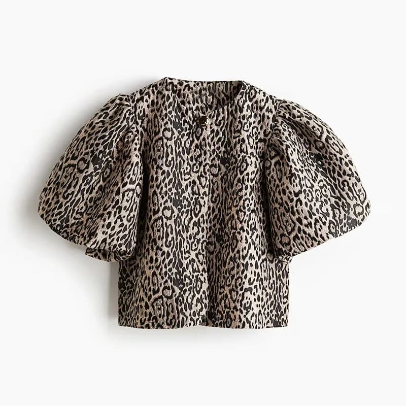 Chemise à lacets scintillante dorée pour femme, haut à manches bouffantes avec nœud, col rond, cardi