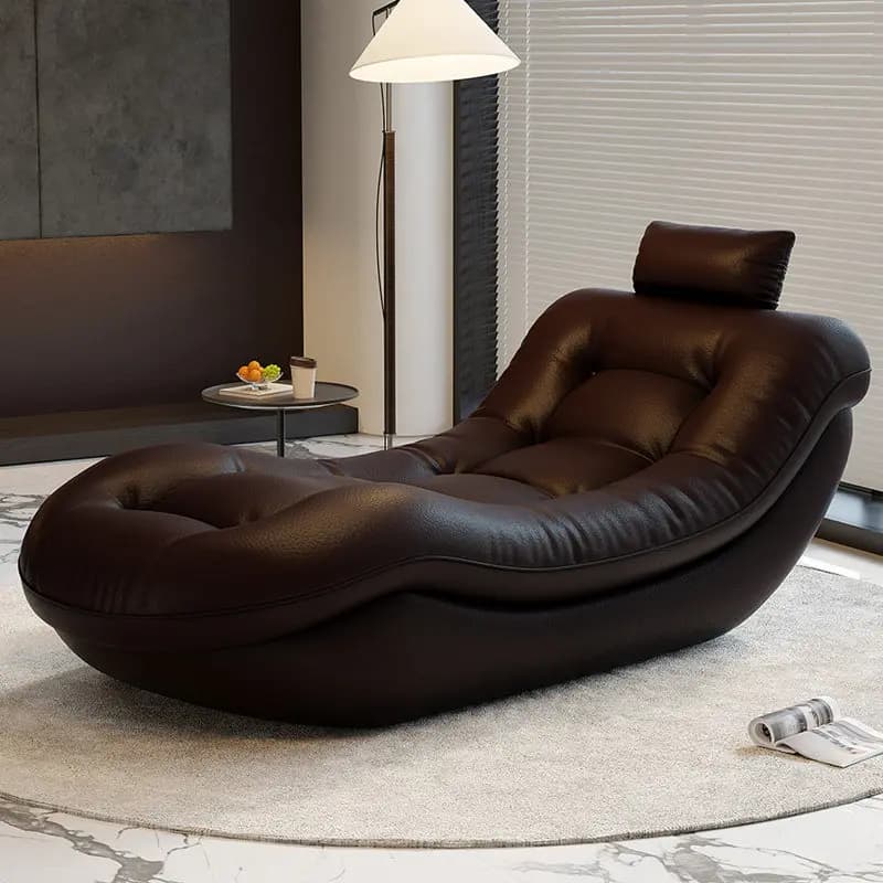 Fauteuil inclinable, chaise longue, canapé en cuir, salon, style italien moderne minimaliste, fauteu
