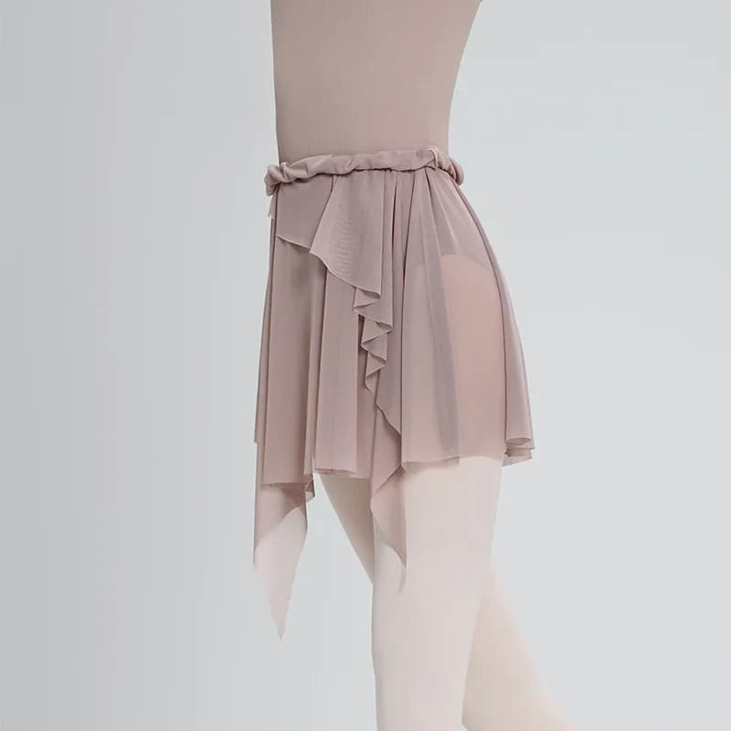 Jupe de Ballet pour adultes, Tutu d'entraînement asymétrique en maille et Tulle, jupe de danse pour 