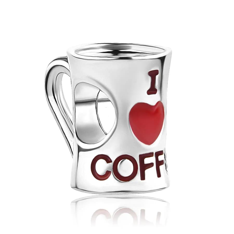 Breloque série rouge pour la saint-valentin, rouge à lèvres, vin, cerise, tasse de café, pendentif a