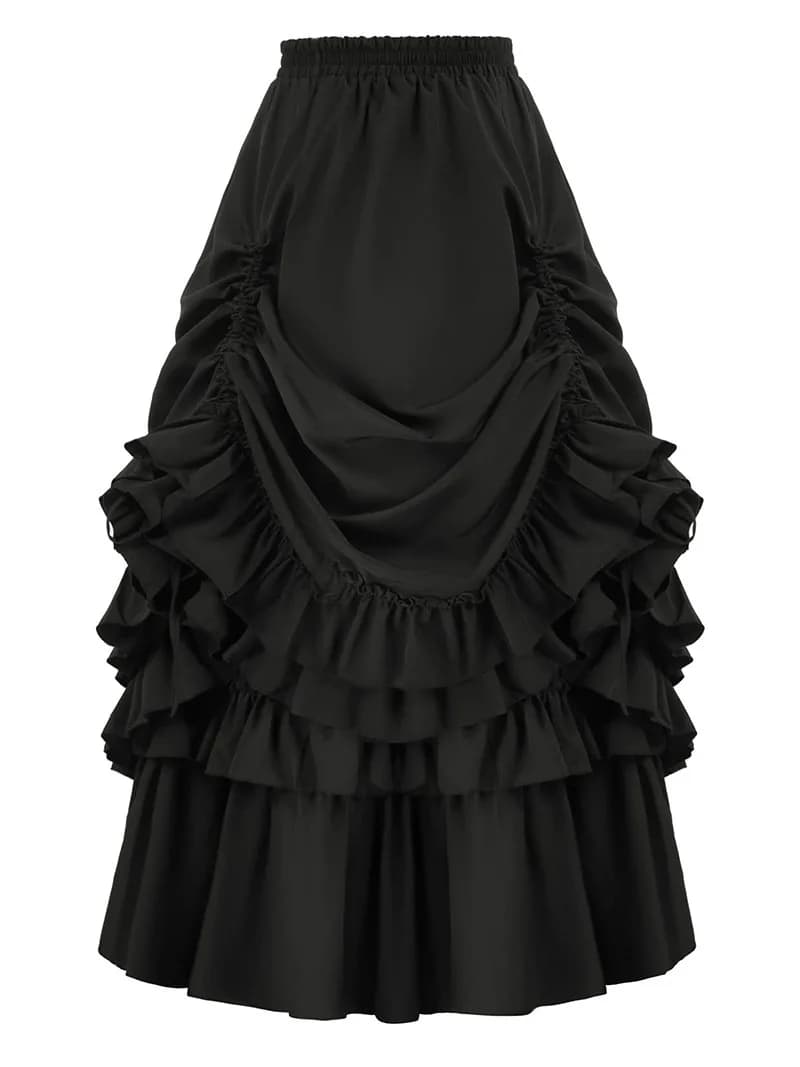 Jupe courte plissée style gothique victorien rétro rock pour femme, costume de cosplay de scène de f