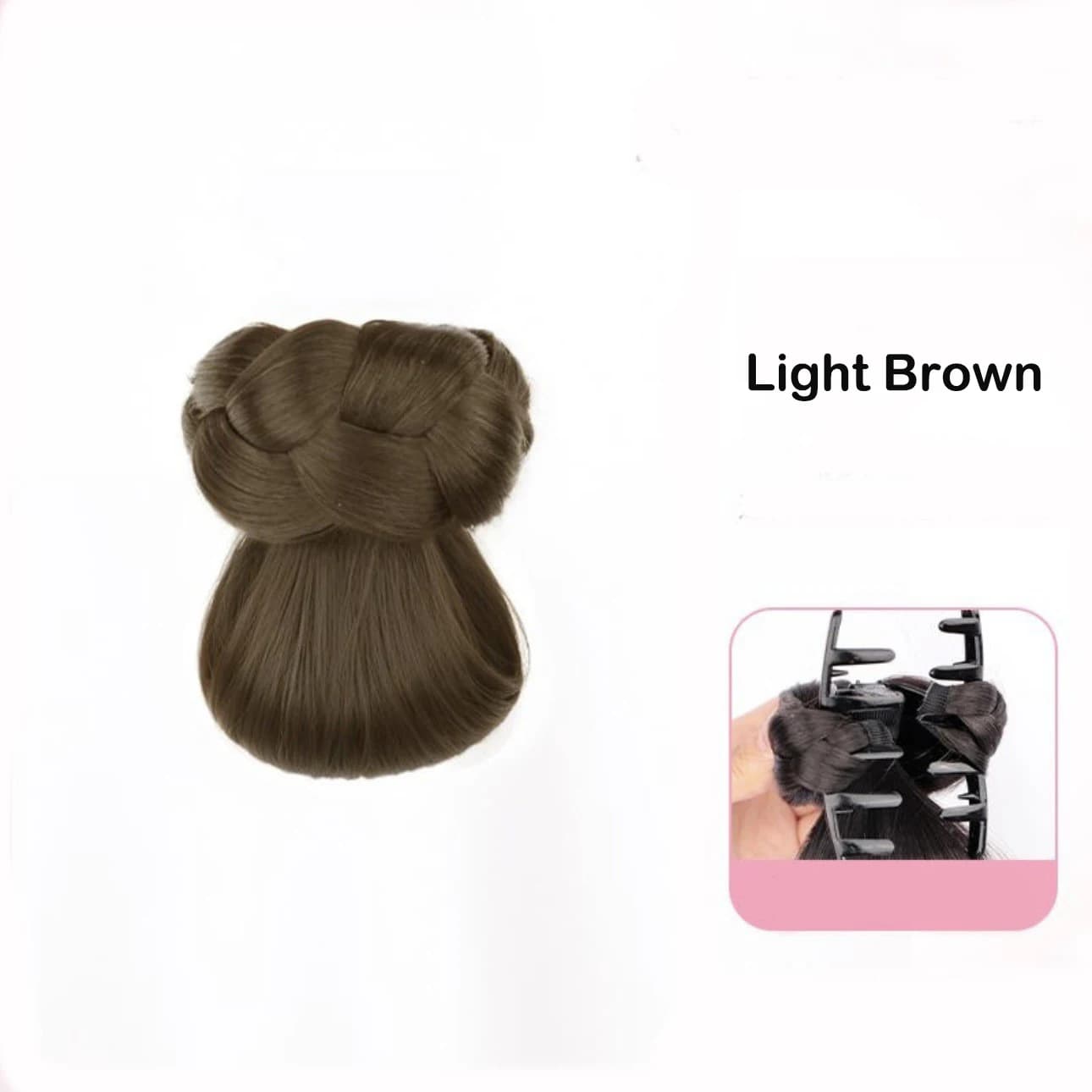 Accessoires pour cheveux synthétiques, chignon tressé avec pince à griffes, Extensions capillaires U