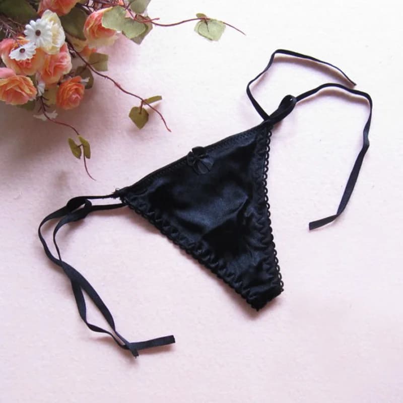 String en soie dentelle sous-vêtements Sexy femmes culottes Sexy femme taille basse String dentelle 