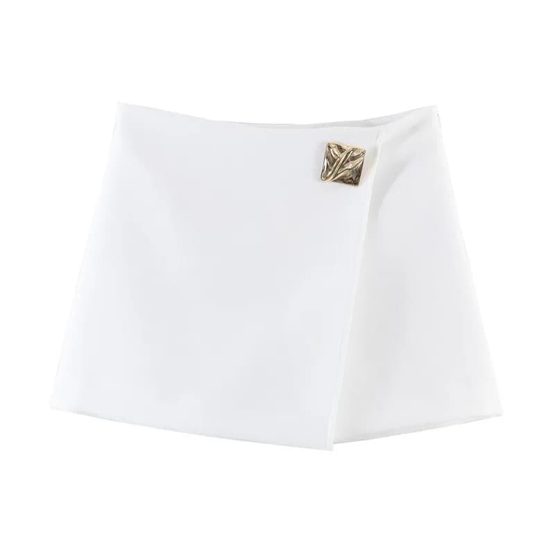 Jupe-short asymétrique décontractée et tendance pour femme, nouveau style 2026, en tissu polyester, 