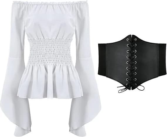 Costume de pirate buccanier, haut, jupe, bustle, danseuse de flamenco, victorien, Halloween, femmes,