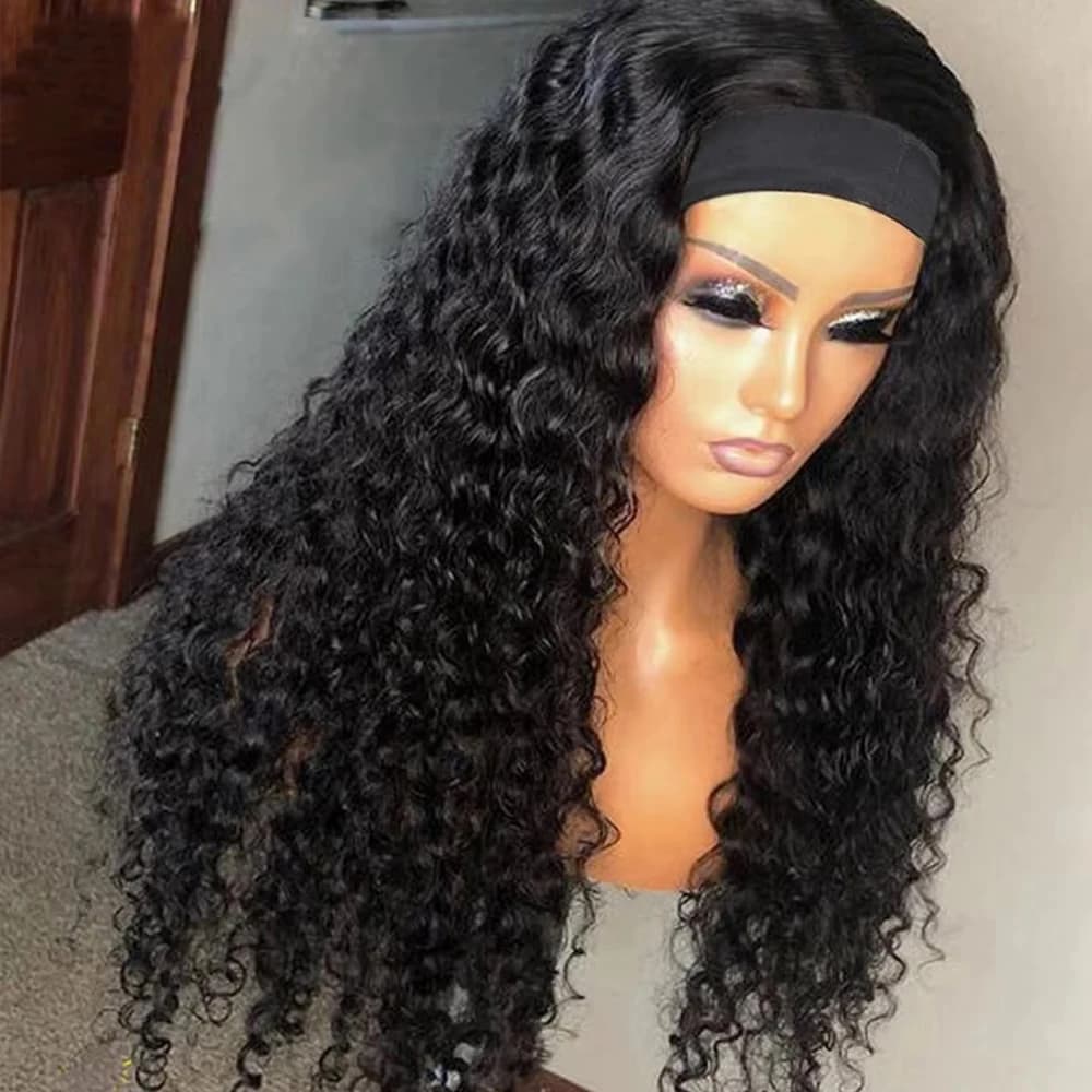 Perruques bandeau en cheveux humains, 28, 30, 32 pouces, ondulées effet eau, vraies perruques bouclé