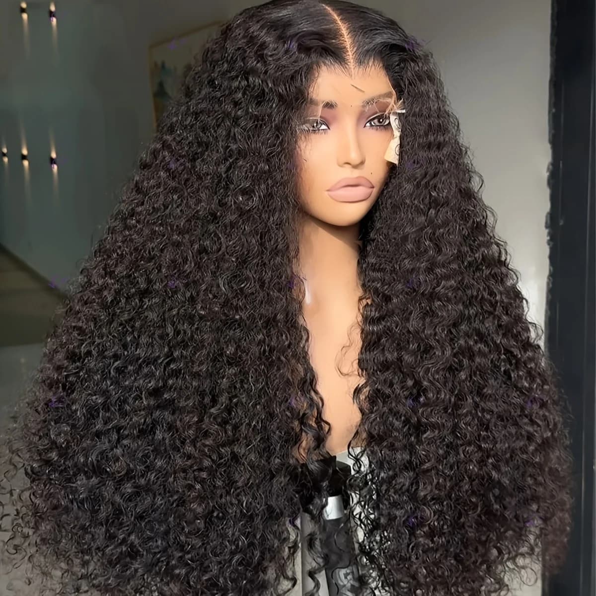30 "Longue crépus bouclés cheveux humains naturel noir 13x6 HD dentelle avant perruques brésilien pa