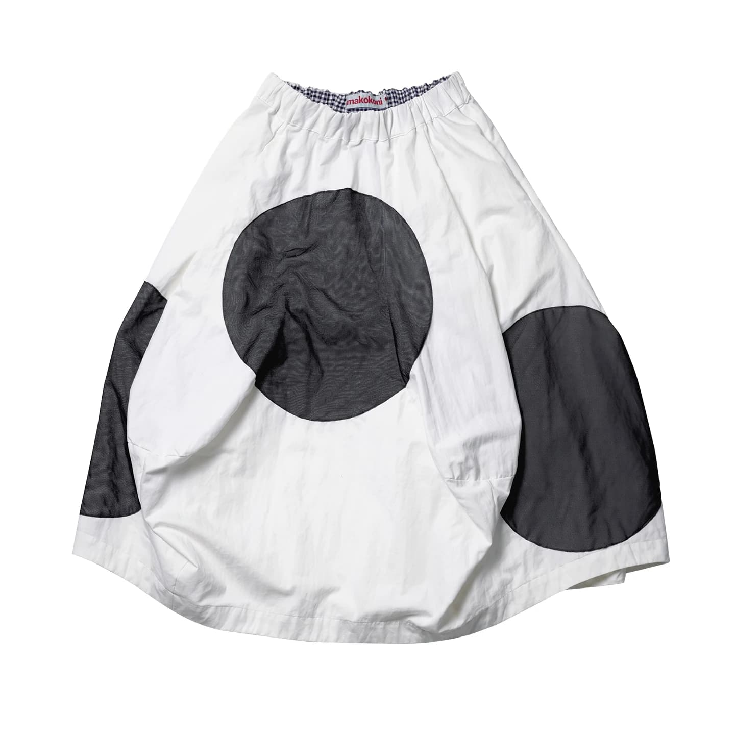 Jupe midi blanche pour femme, imakokoni, maille japonaise de printemps, grands pois, jupe mi-longue 
