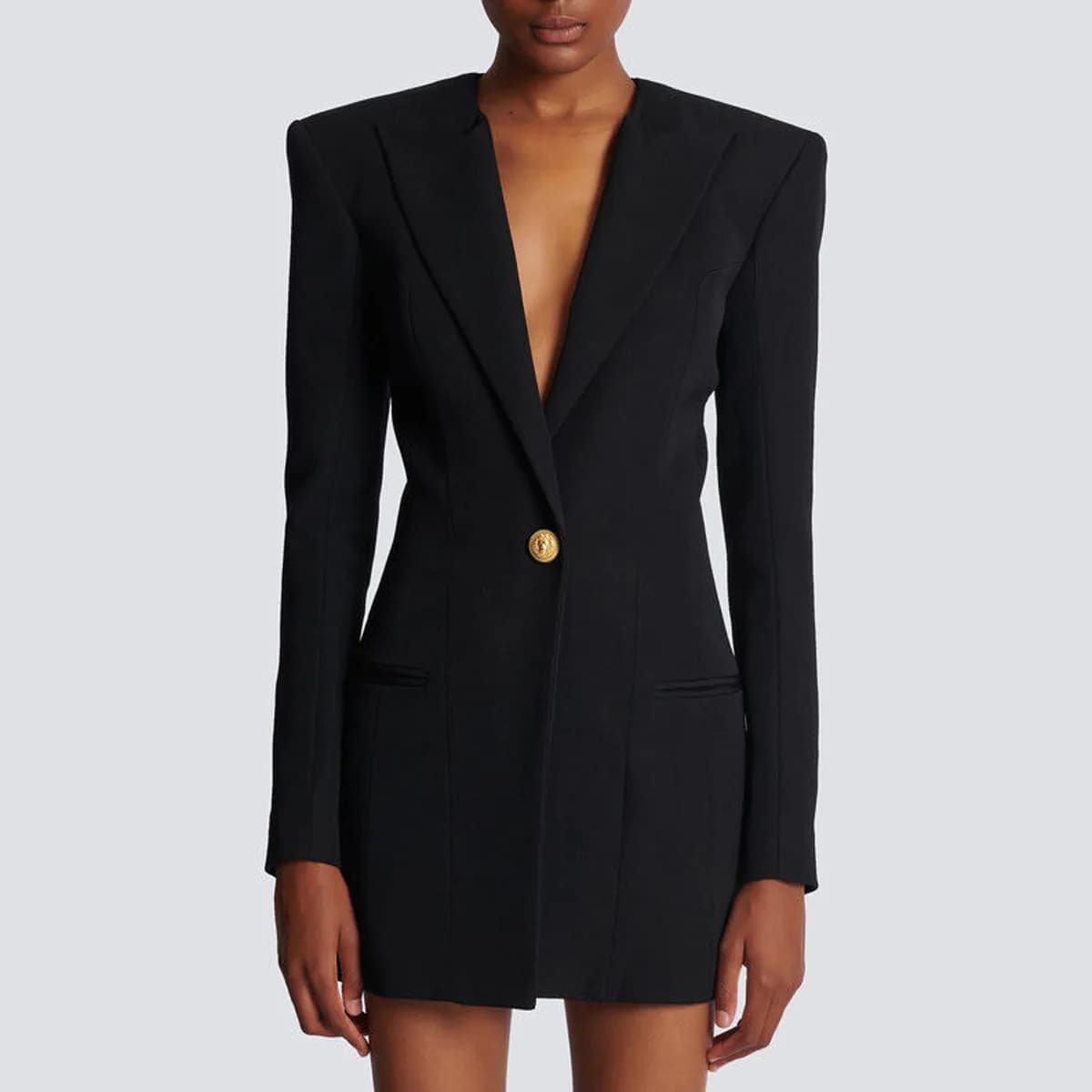 DEAT mode kaki costume robe femmes col cranté manches longues simple bouton taille haute Mini robes 