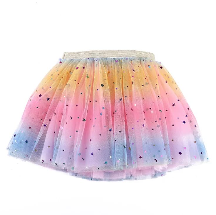 Mini jupes Tutu en Tulle pour petites filles de 0 à 8 ans, jupes courtes trapèze à paillettes mignon