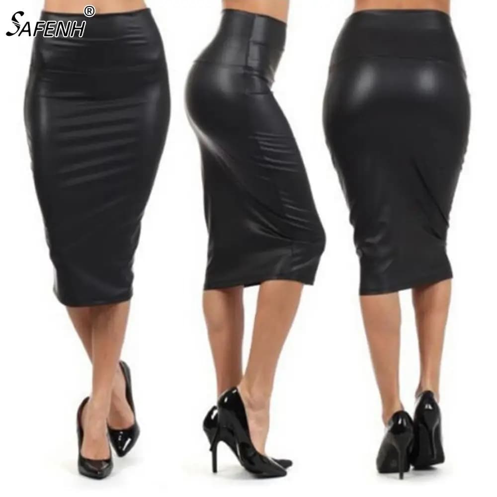 Jupe mi-longue taille haute pour femme, jupe crayon, club sexy, batterie vintage, grande taille, hiv