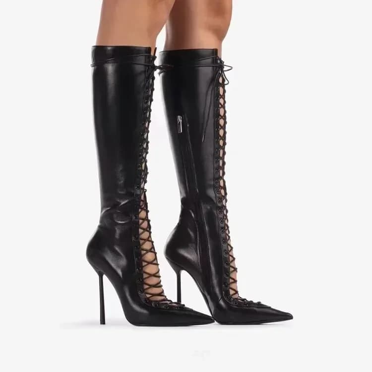 Nouvelles Bottes Courtes à Lacets Printemps/Été 2026, Fermeture Éclair Latérale, Talons Hauts Aminci