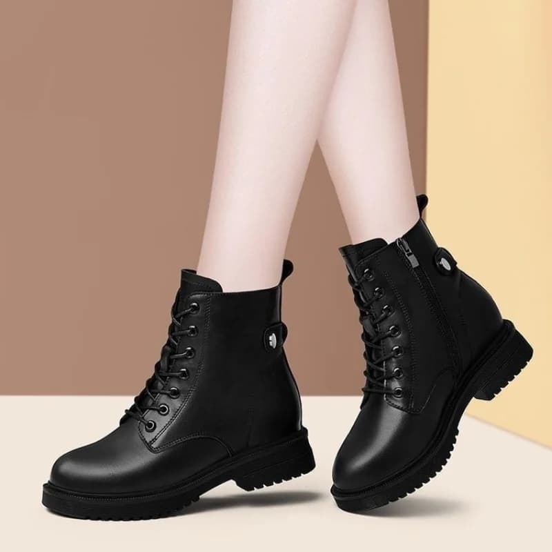 Bottes courtes noires pour femmes, chaussures de marche antidérapantes pour l'extérieur, bottes Chel