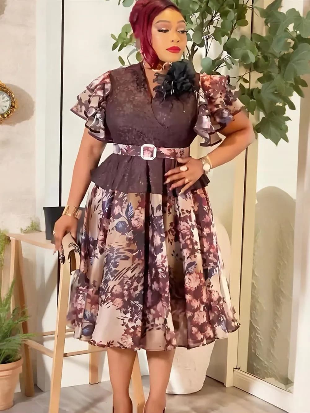 Robes Africaines Élégantes pour Femmes 2026 Nouvelle Mode Imprimé Dentelle Grande Taille Robe Longue