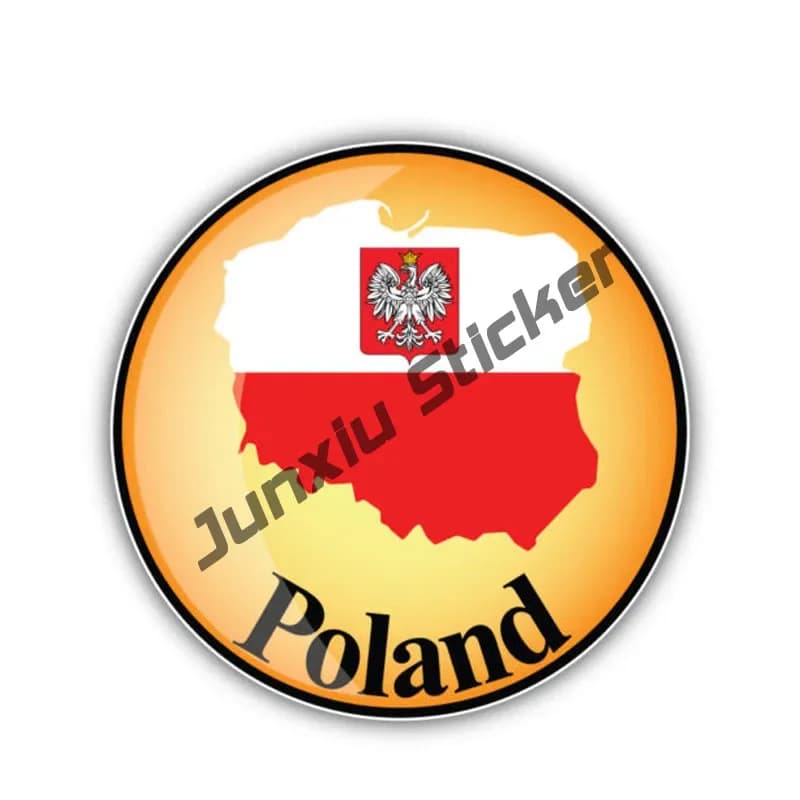 Autocollant de voiture en vinyle Polska Casting, autocollant d'armoiries polonaises, autocollant cré