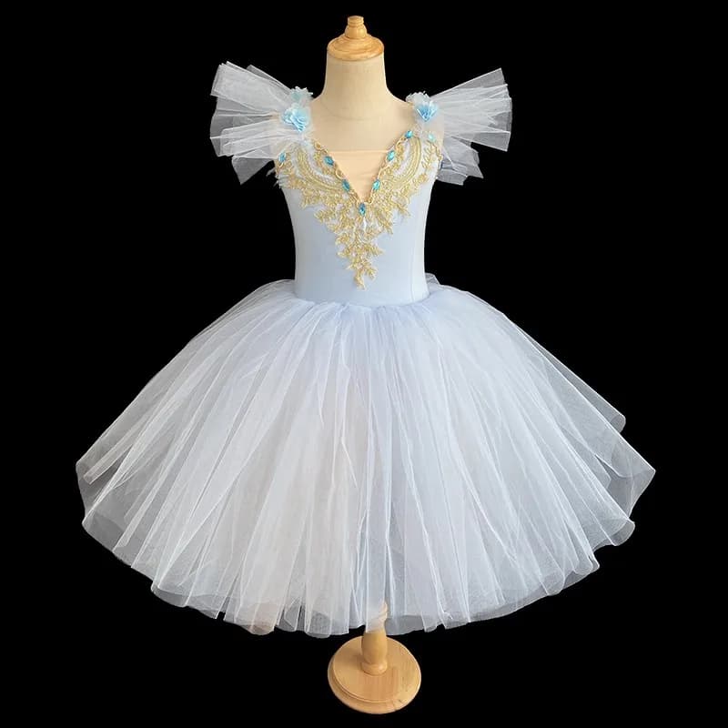 Tutu romantique professionnel longue en Tulle, robe de Ballet pour femmes et filles, robe de soirée 